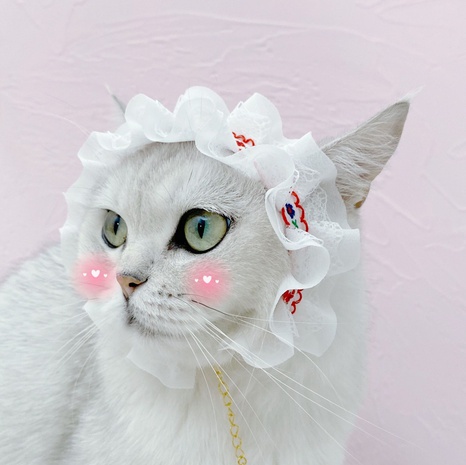 Pet Lace Lolita Adjustable Collar Headband Cat Birthday Accessories NHDAY674979's discount tags