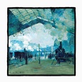 53cm Monet oil painting series railway station printing ladies twill small scarfpicture12