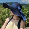 vintage straw contrast color big brimmed hat wholesalepicture8