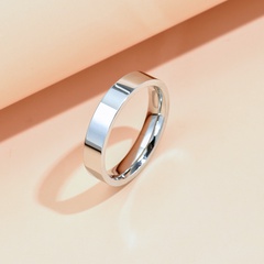Titanium Steel Fashion Plain Circle Classic Glossy Ring