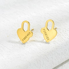 Titanstahl-Mode-Goldeinfache koreanische Art-Herz-Bolzen-Ohrringe