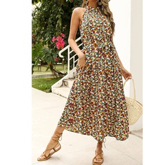 2022 Summer New Contrast Color Printed Sleeveless Dress
