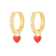 fashion heartshaped earrings ear buckle drop oil copper earringspicture42