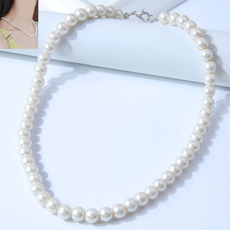 Collier de perles simple à la mode de 8 mm's discount tags