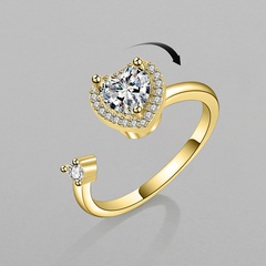 anillo de circón giratorio de moda anillo de cobre de alivio de presión de ansiedad femenina