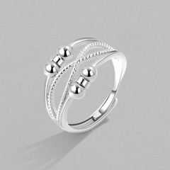 new turning ring female fashion double-layer hollow line cross copper ring