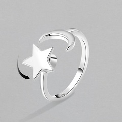 new rotating ring female decompression adjustable star and moon copper ring