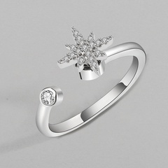 fashion opening can be adjusted to turn the copper zircon index finger ring