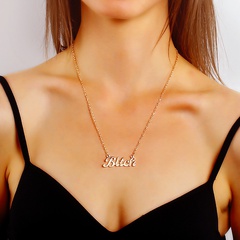 wholesale short simple letter pendent collarbone chain necklace