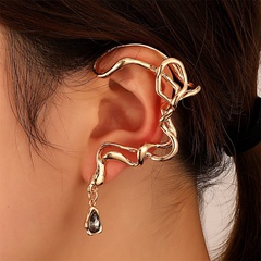 sweet cool exaggerated irregular auricle hollow water droplet no hole alloy ear hanging