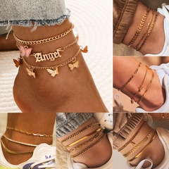 simple butterfly anklet tassel angel pendant aircraft chain anklet sets