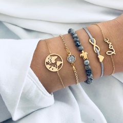 fashion new five-piece set beaded turtle bracelet monogram hand jewelry