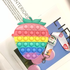 simple fidget decompression bubble strawberry bag cartoon cute coin purse 12*15*4cm