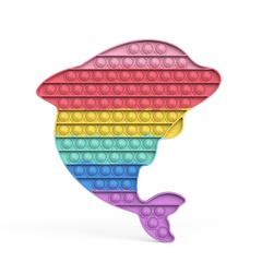 Jouet de puzzle de dauphin de couleur macaron arc-en-ciel surdimensionné