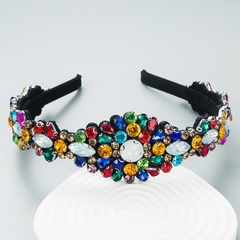 vintage baroque geometric colorful rhinestones fine headband