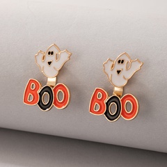 fashion Halloween fun funny ghost letter BOO geometric alloy earrings