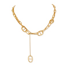 Fashion new hollow lattice chain pendant alloy necklace