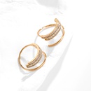 Fashion Copper Geometric Curved Microset Zircon Earringspicture5