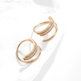 Fashion Copper Geometric Curved Microset Zircon Earringspicture8
