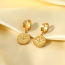 retro 14K gold eightpointed star round brand zircon pendant stainless steel earringspicture6