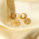retro 14K gold eightpointed star round brand zircon pendant stainless steel earringspicture7
