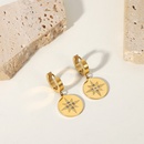 retro 14K gold eightpointed star round brand zircon pendant stainless steel earringspicture8