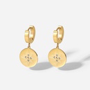 retro 14K gold eightpointed star round brand zircon pendant stainless steel earringspicture10