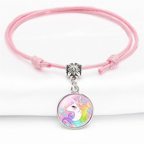 Poney de dessin animé pour enfants licorne rose printemps et bracelet gemme d'été's discount tags