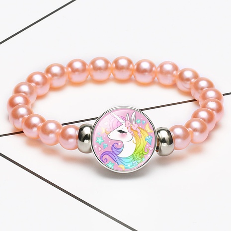Cartoon Unicorn Girls Pegasus Beaded Telescopic Bracelet Accessories's discount tags