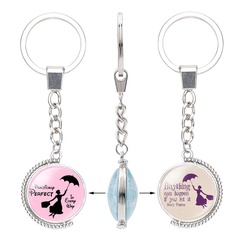 New accessories double-sided rotating time gem key ring