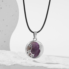 simple star natural stone necklace female retro transparent pendant jewelry