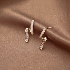 simple oil drop metal zircon geometric twist fashion alloy earrings female