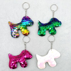 Reflective Flip Sequin Puppy Keychain Combination Unicorn Bag Small Pendant
