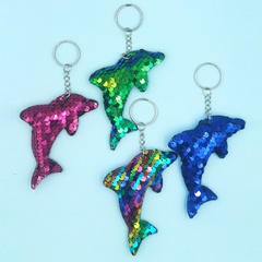 Reflective Flip Sequin Dolphin Keychain Combination Little Dolphin Bag Small Pendant