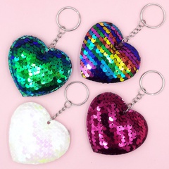 Reflective Flip Sequin Small Love Keychain Combination heart shaped Bag Small Pendant