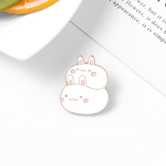 dessin animé créatif mignon petit lapin broche en alliage