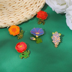 cartoon simple rose lily natural flower alloy brooch