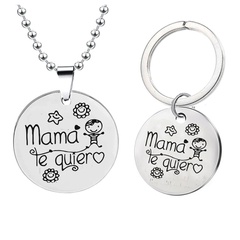 Spanish mama te quiera mother's day gift stainless steel necklace keychain