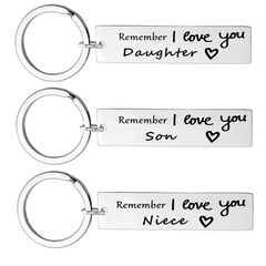 Fashion Father's Mother's Day Stainless Steel Keychain