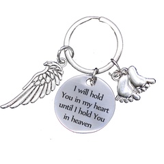 Fashion Wings Shaped Footprints Stainless Steel keychain