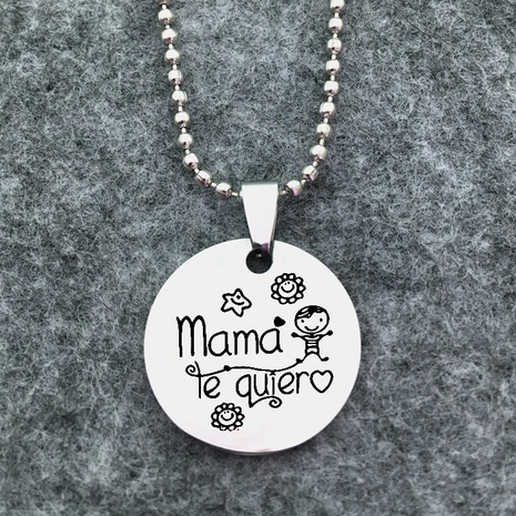 mother's day mama te quiero mom i love you spanish stainless steel necklace's discount tags