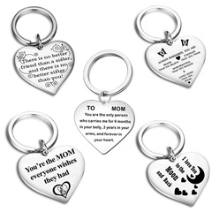 Mother's Day gift you are the person lettering stainless steel heart keychain
