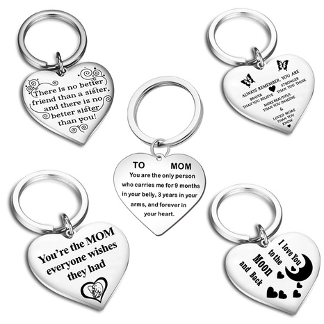 Mother's Day gift you are the person lettering stainless steel heart keychain's discount tags