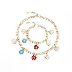 fashion flower necklace Bohemian candy color drip oil flower alloy bracelet