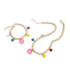 fashion heart shaped pendant collarbone necklace color alloy bracelet jewelry