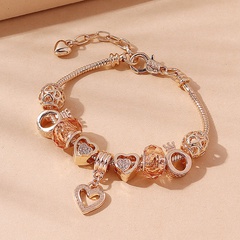 creative hollow crown heart pendant bracelet