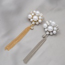 fashion retro diamondstudded pearl flower tassel alloy broochpicture8