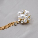 fashion retro diamondstudded pearl flower tassel alloy broochpicture10