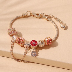 creative fashion heart four-clover pendant bracelet