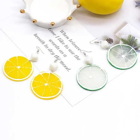 Boucles d'oreilles en acrylique femme pendentif fruit orange citron Harajuku's discount tags